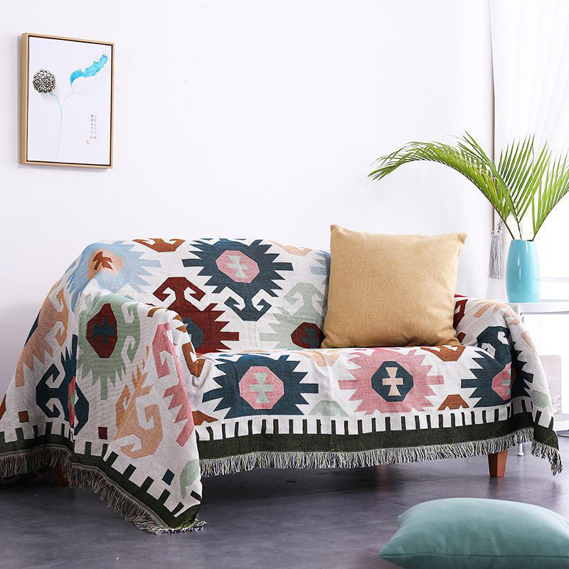 Bold Geometric Boho Print Sofa Cover Throws | 5 Sizes Available