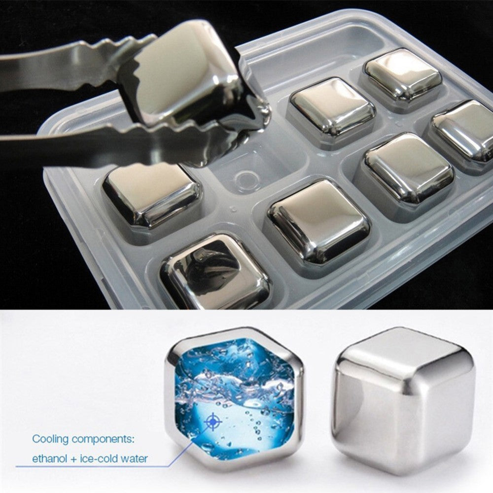 Stainless Steel Whiskey Stones Reusable Ice Cubes - Ideal Fathers Day Gift