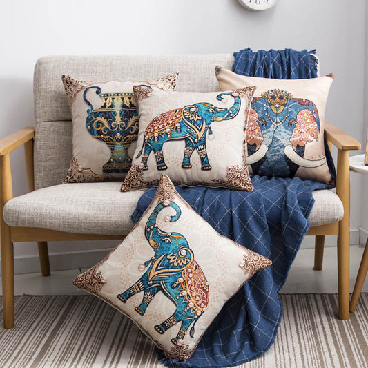 Boho Elephant Throw Pillow Cushion Covers