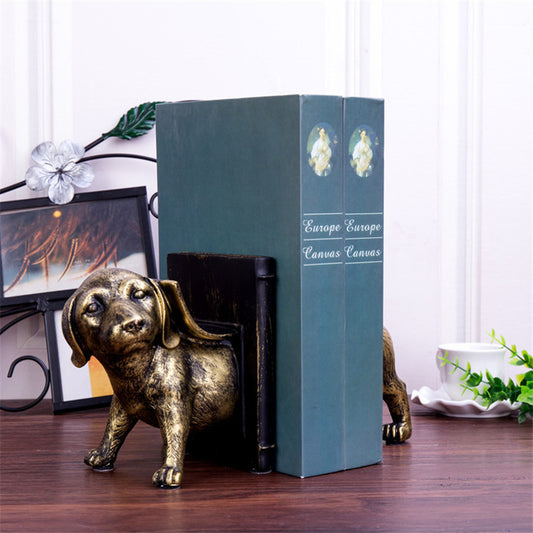 Antique Bronze Effect Dachshund Dog Bookend Pair