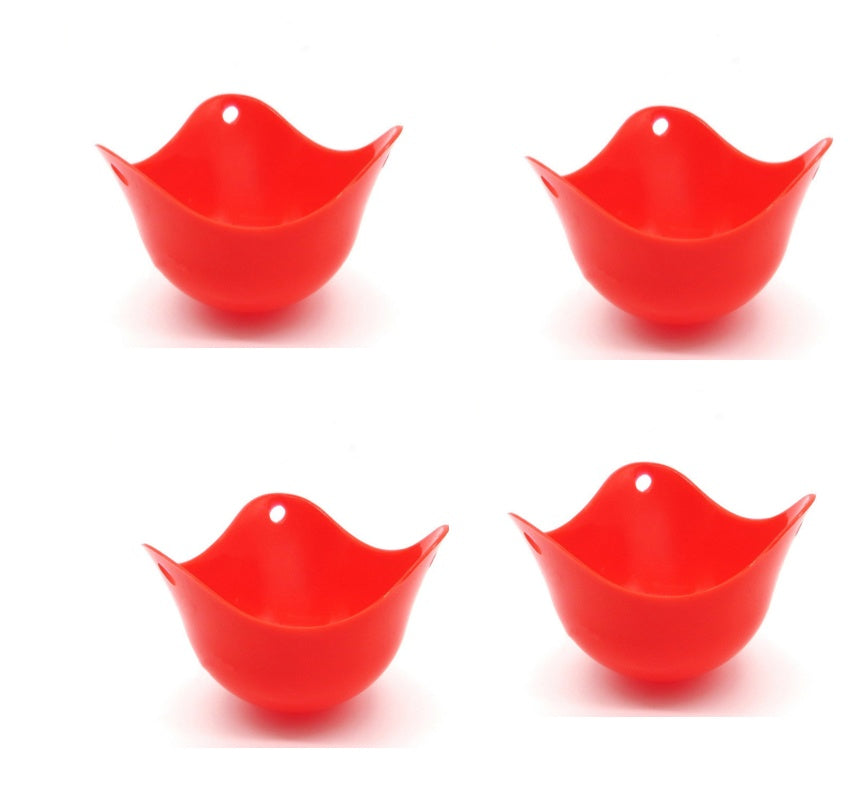 4 Piece Set of Silicone Egg Poaching Cups | 4 Colour Options