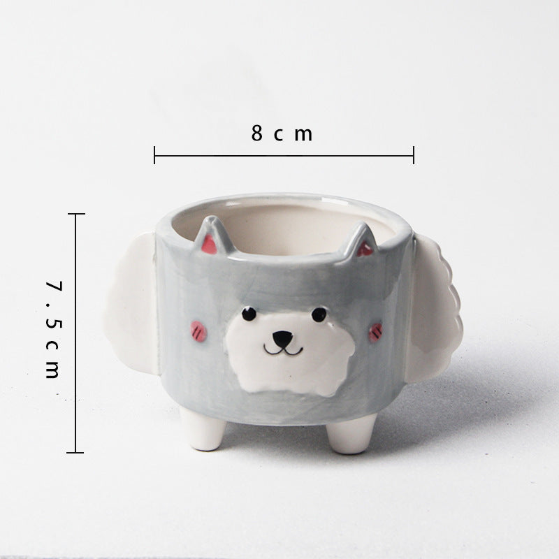 Cute Forrest Animal Kawaii Ceramic Succulent Flowerpot