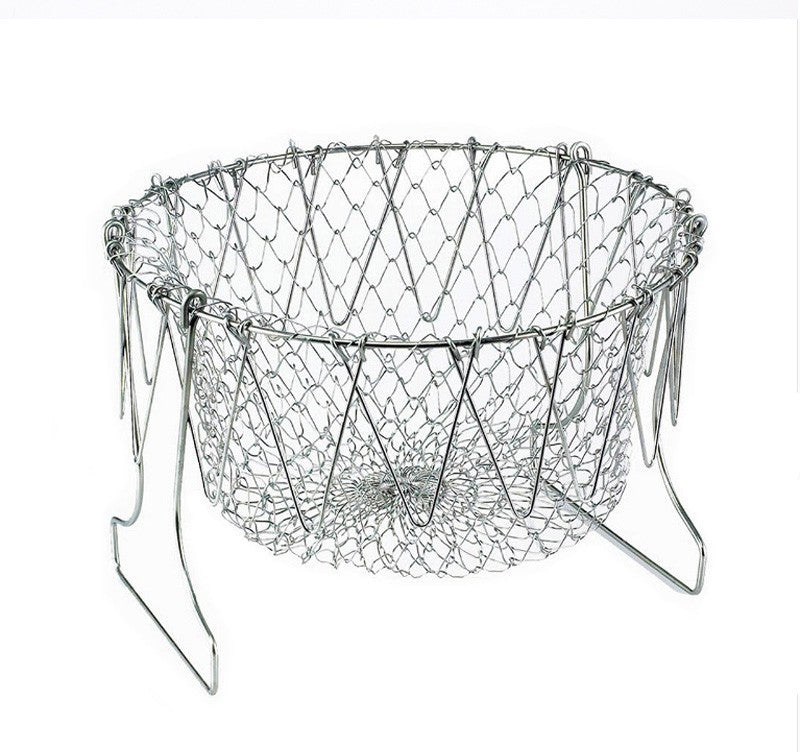 Stainless Steel Multi-function Collapsible Deep Fry Pot Basket