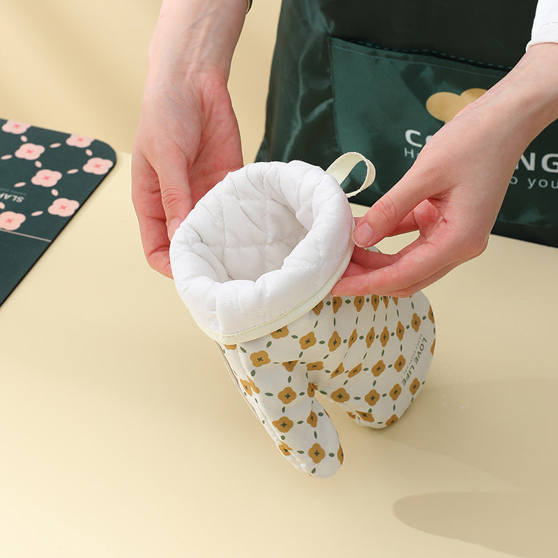 Super Grip Cotton Non-Slip Insulated Oven Mitts | High Heat Resistant Thickened Cotton