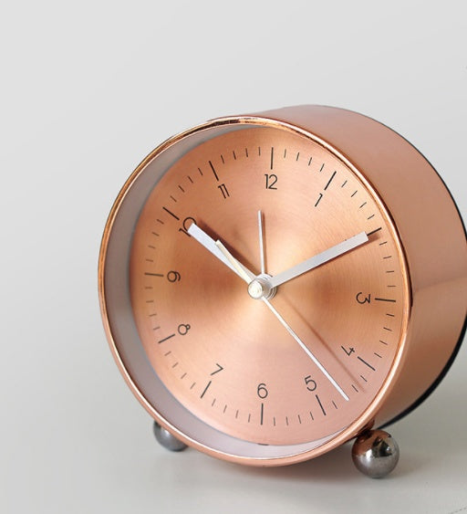 Vintage Feel Aluminium Mantle Clock | Copper, Silver or Gold