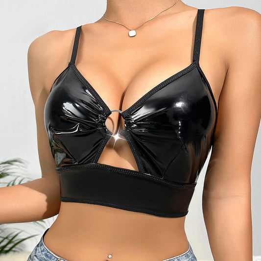 Wet-Look Bra-Top Bustier