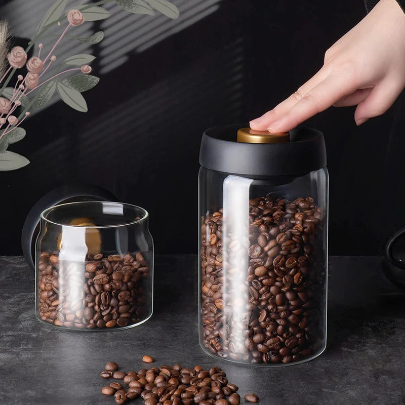 Vacuum Sealing Glass Airtight Jars - Perfect for Coffee, Nuts, Grains, Spices etc