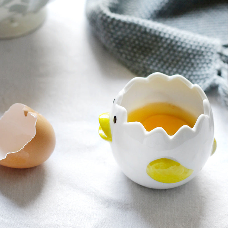 Ceramic Egg White Separator Kitchen Accessory - Cute Chicken Design