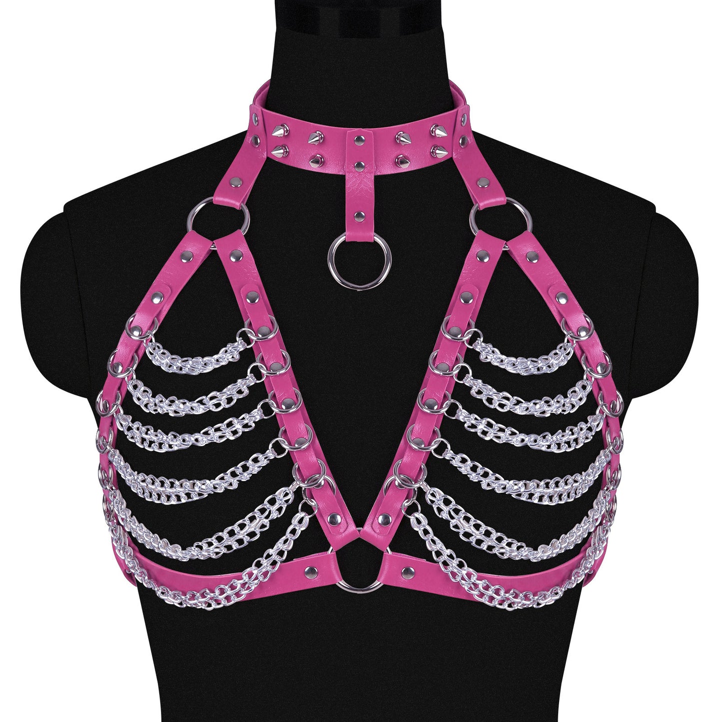 Punk Goth Metal BDSM Chain Bra | 10 Colour Options