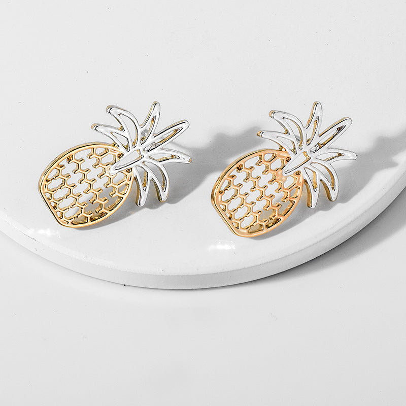 Two Tone Pineapple Earrings