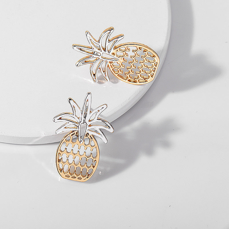 Two Tone Pineapple Earrings