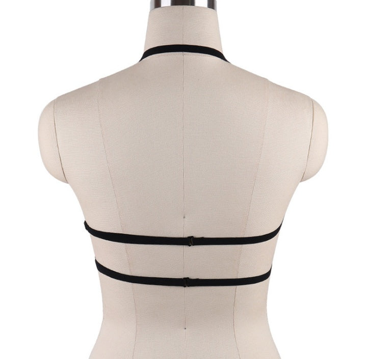 Stretch Nylon Strappy Bondage Harness Criss Cross Top