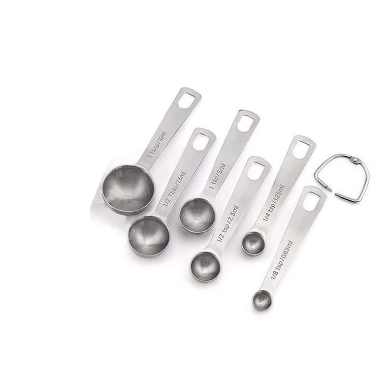 6 Piece Stainless Steel Kitchen Measuring Spoons Set