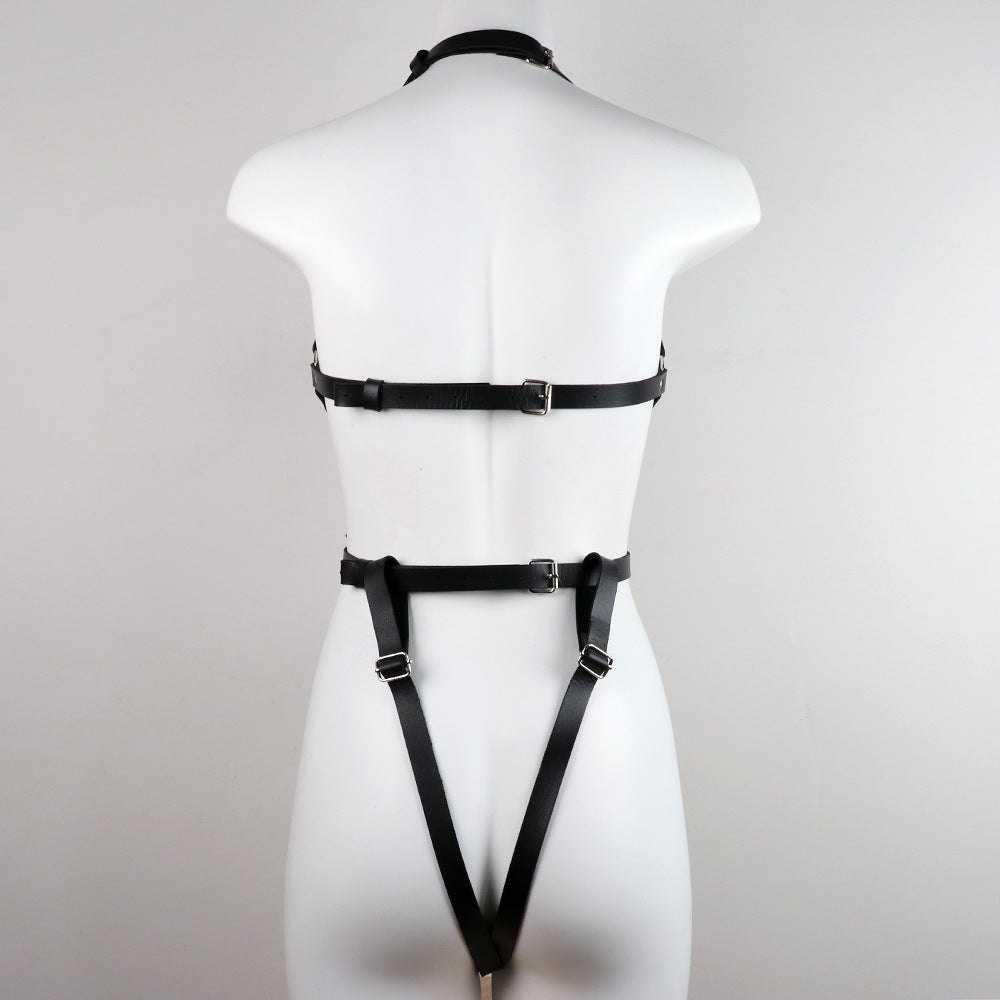 Full Body Leather Bondage Harness | Red, Blue, Black or Pink