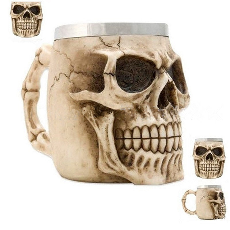 Valhalla Viking 400ml 3D Gothic Skull Mugs or Beer Tankards