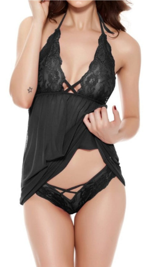 Lace gauze dress