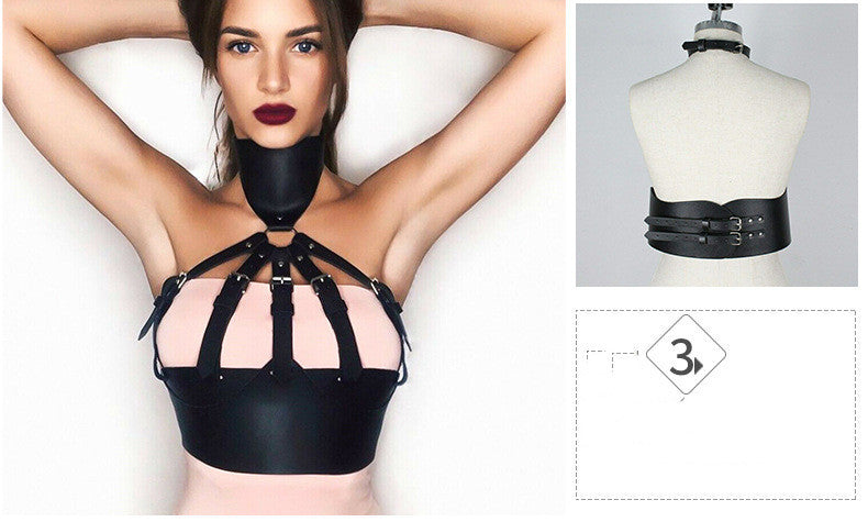 Leather Underbust Bondage Lingerie Corset Bra Top