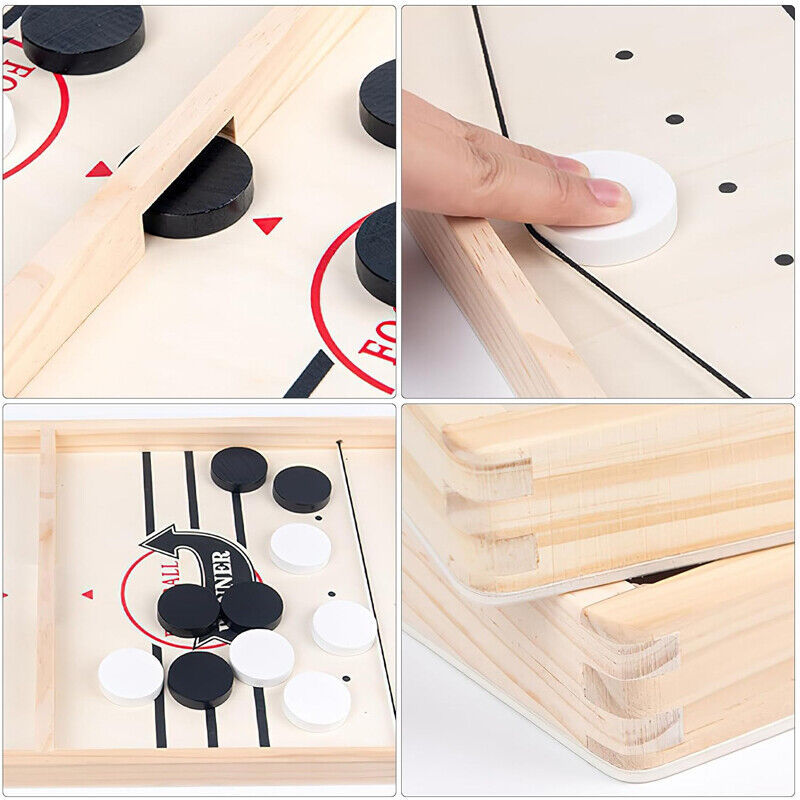 Fast Sling Puck Family Hockey Game - Wooden Game Board Set