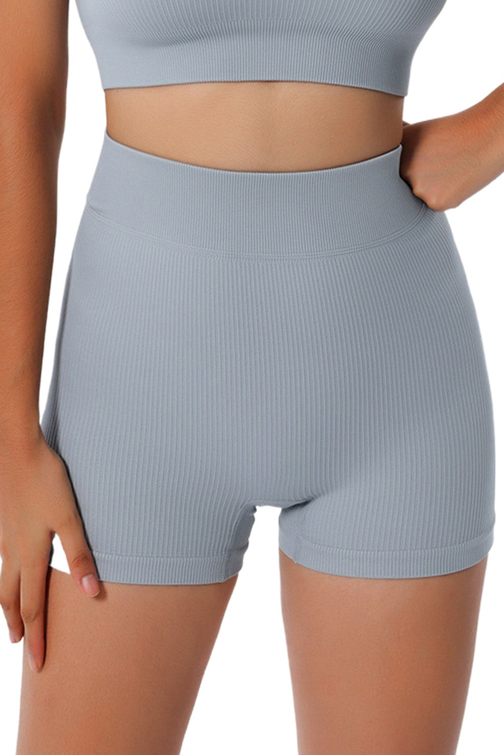 Sky Blue Peach Hip Fitness Yoga Shorts