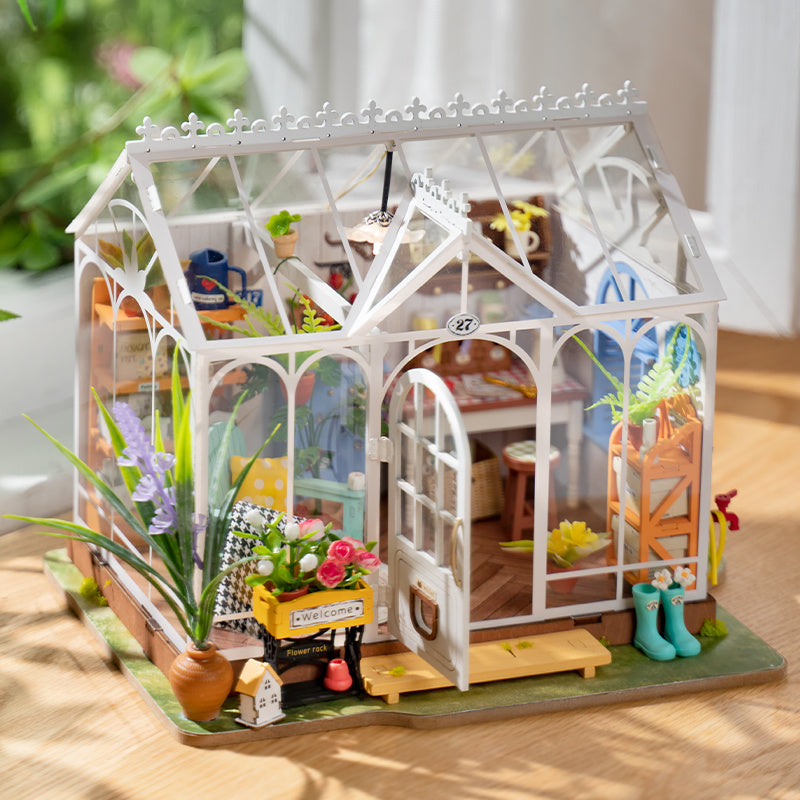 Rolife Hothouse or Greenhouse 3D Wooden Puzzle Build with LED Lighting