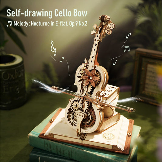 ROKR Magic Self-Playing Cello Mechanical Music Box - 3D Wooden Puzzle