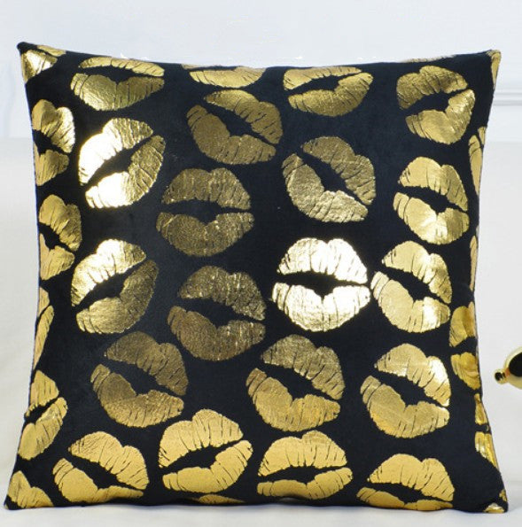 Black and Gold 45cm Sofa Cushion Covers