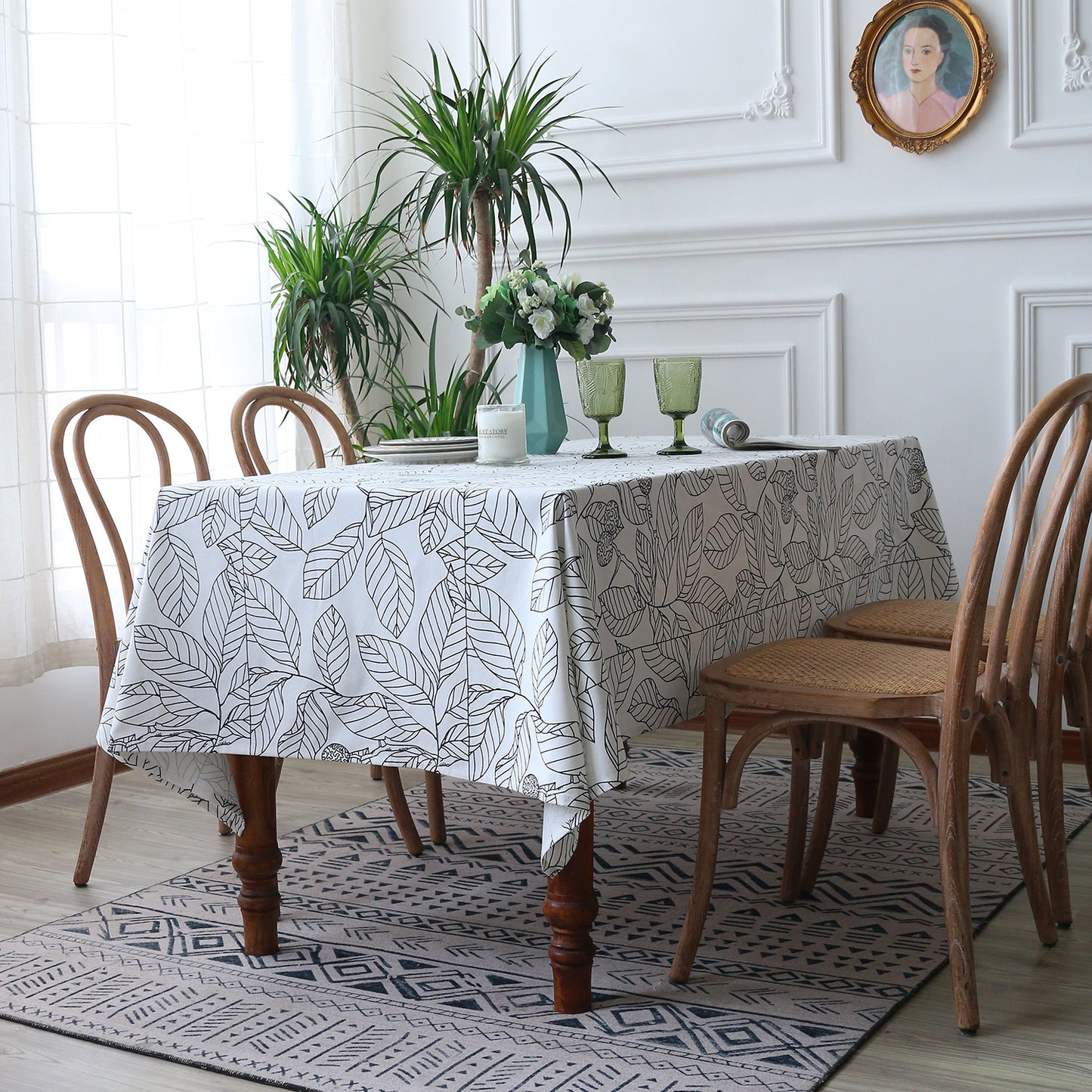 2 Tone Botanical Print Table Cloth | 2 Colour Options