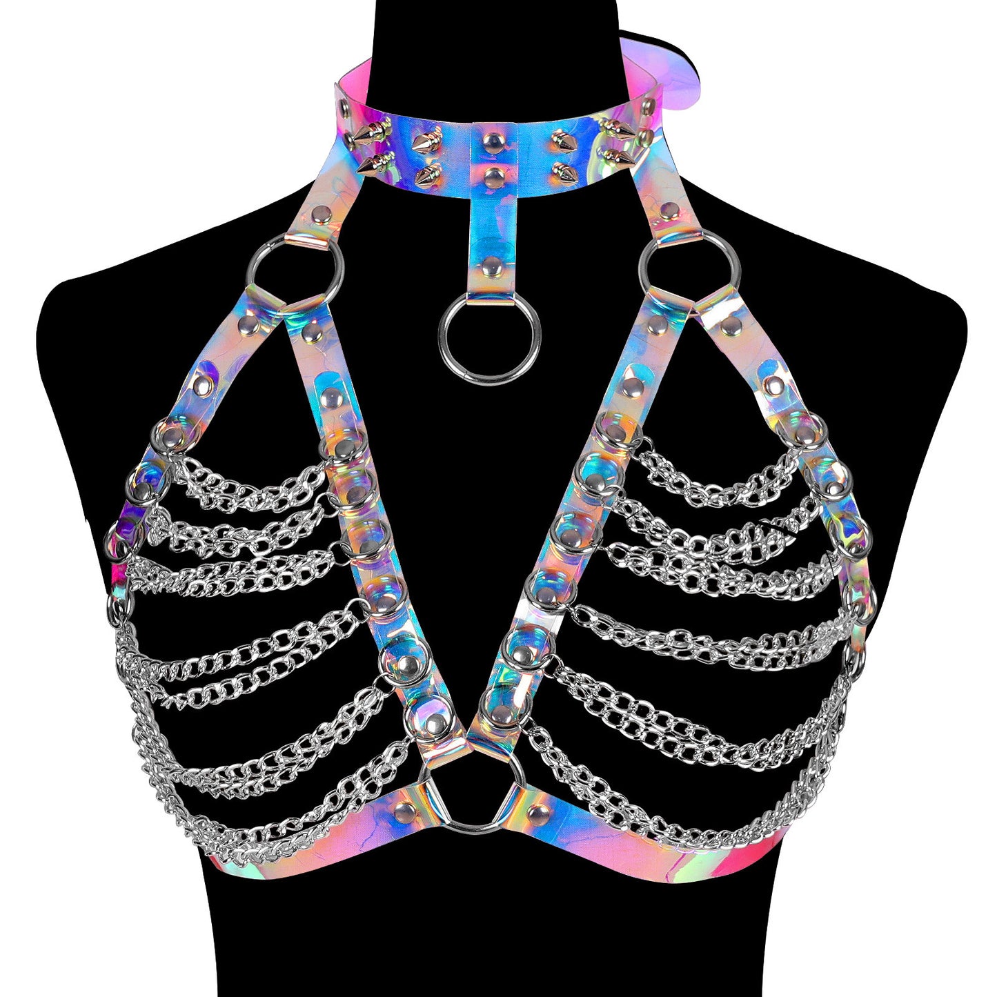 Punk Goth Metal BDSM Chain Bra | 10 Colour Options