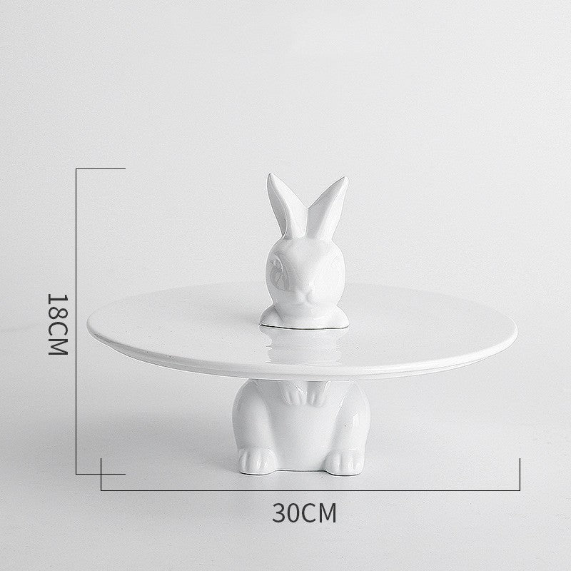 Nordic Ceramic Rabbit Cake or Fruit Platter