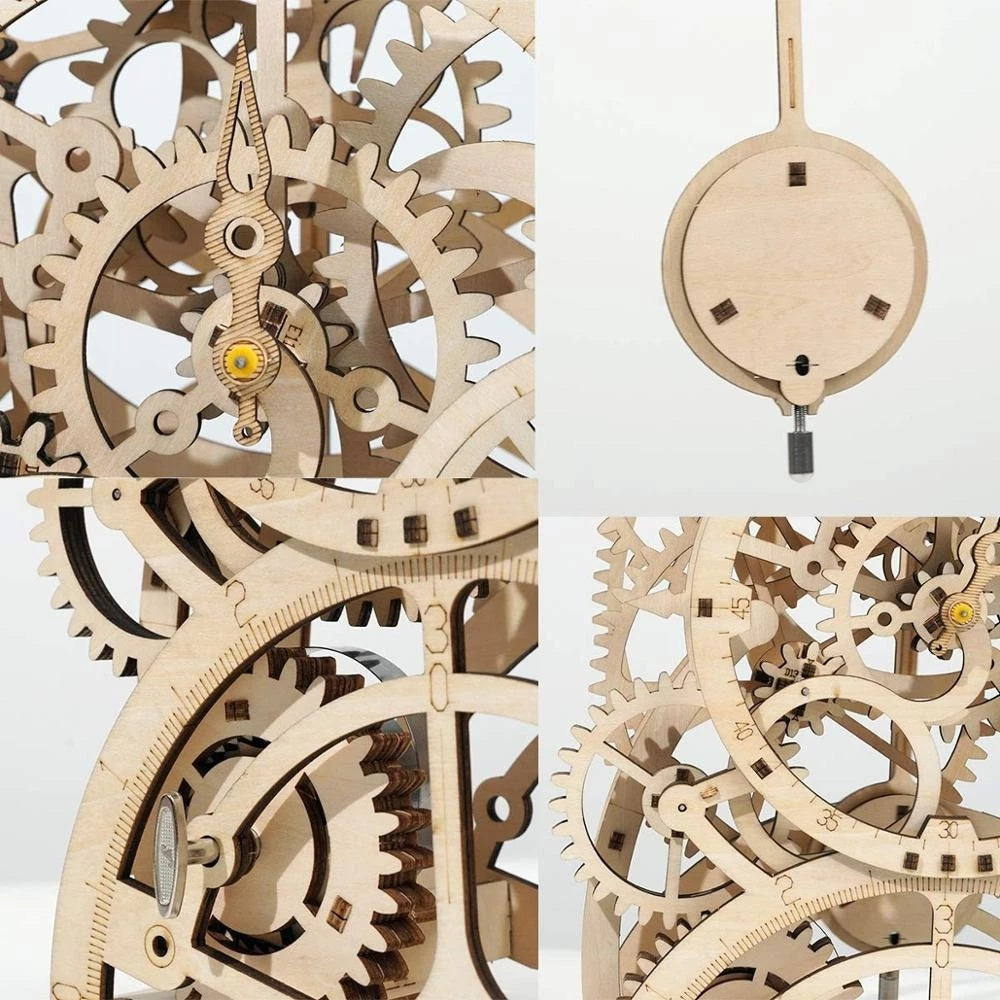 ROKR Skeleton Pendulum Clock 3D Wooden Puzzle - Diy Assembly Kit Gift