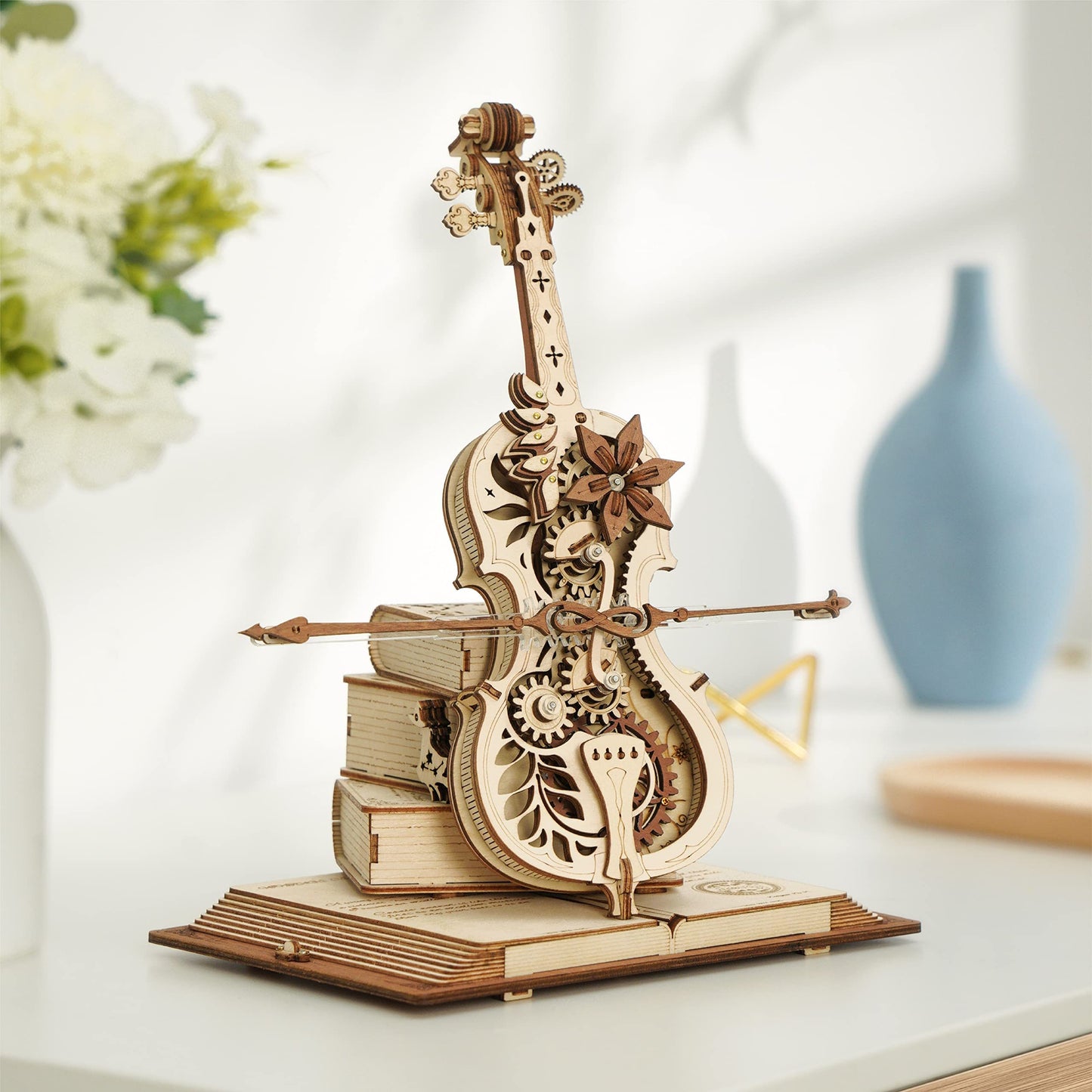 ROKR Magic Self-Playing Cello Mechanical Music Box - 3D Wooden Puzzle