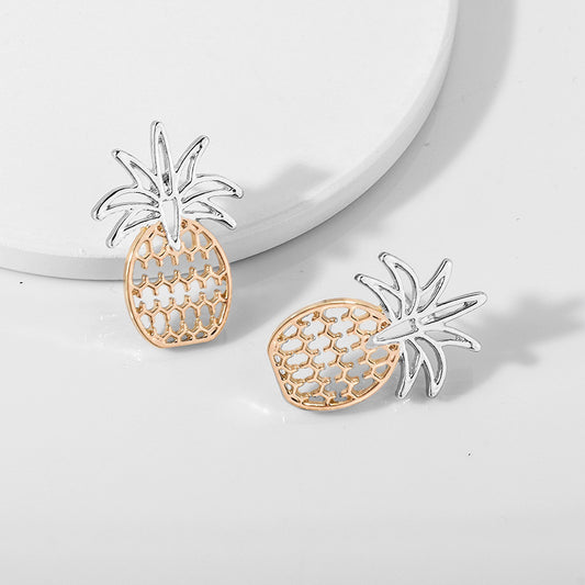 Two Tone Pineapple Earrings