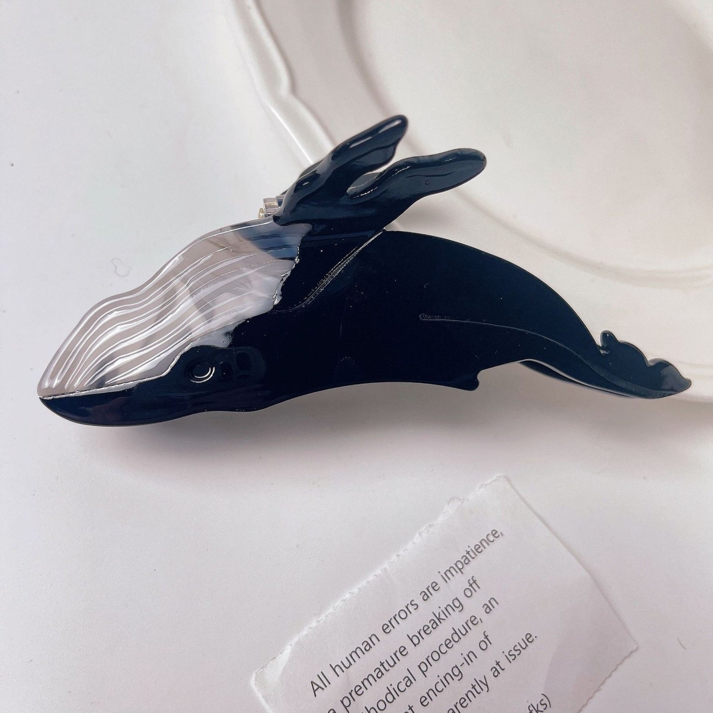 Whale Hair Clips | Beige, Blue or Black