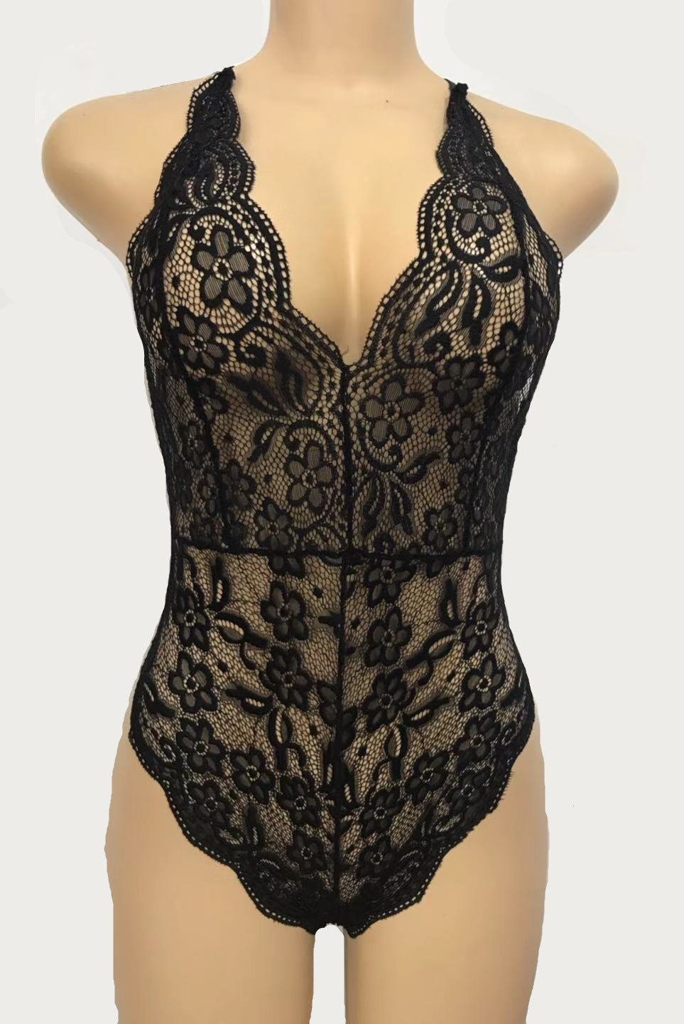 Floral Patterned Lace Teddy Bodysuit Lingerie | 9 Colour Options