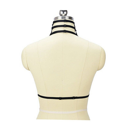 Nylon Strap Punk Body Harness and Choker Bondage Top