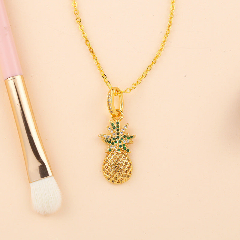 Tropical Cubic Zirconia Necklace - Pineapple or Watermelon