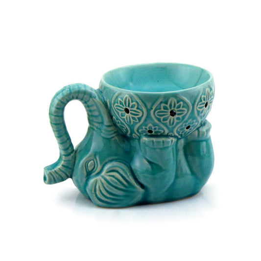 Elephant Tea Light Aromatherapy Burner | Green or Blue