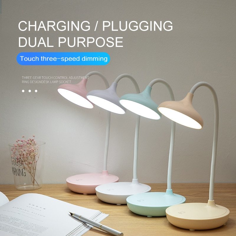 Touch Control USB Desk or Reading Lamp | Blue, Pink, Yellow or White