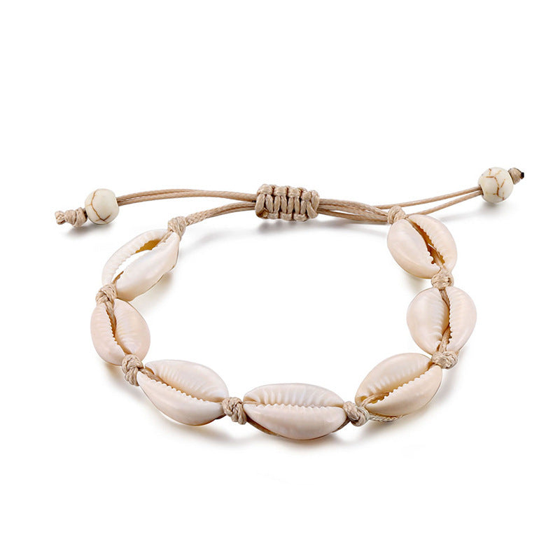 Cowrie Shell Adjustable Bracelet or Anklet