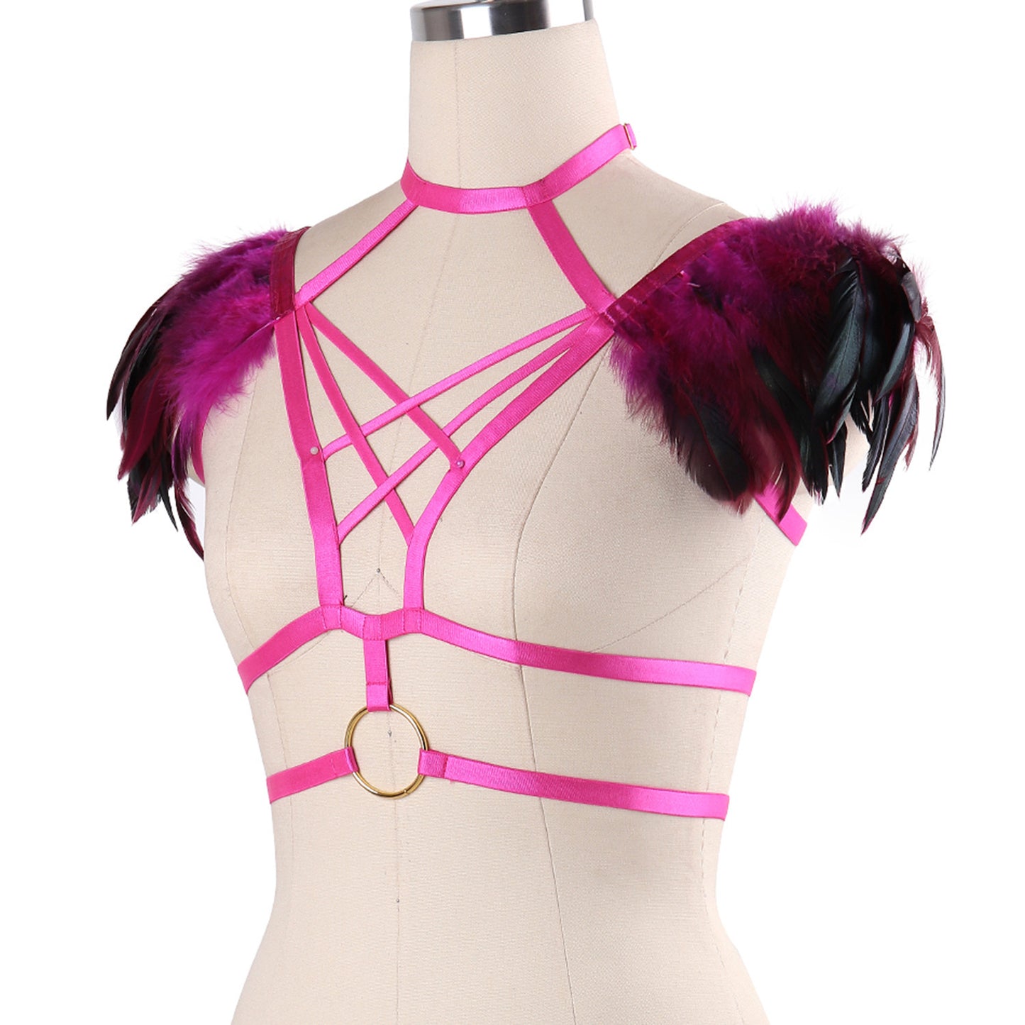 Pink Punk Burlesque Halter Harness Outwear