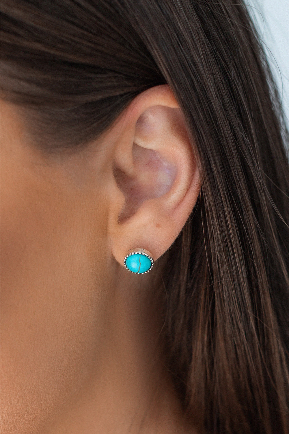 Green Three-piece Turquoise Stud Earrings Set