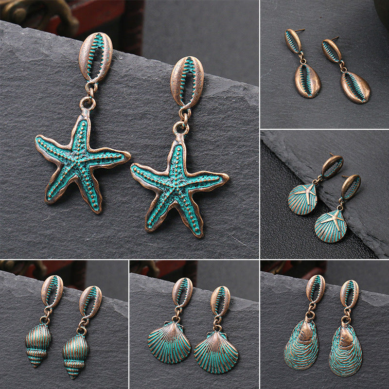 Seaside Inspired Earrings with Antique Bronze Finish