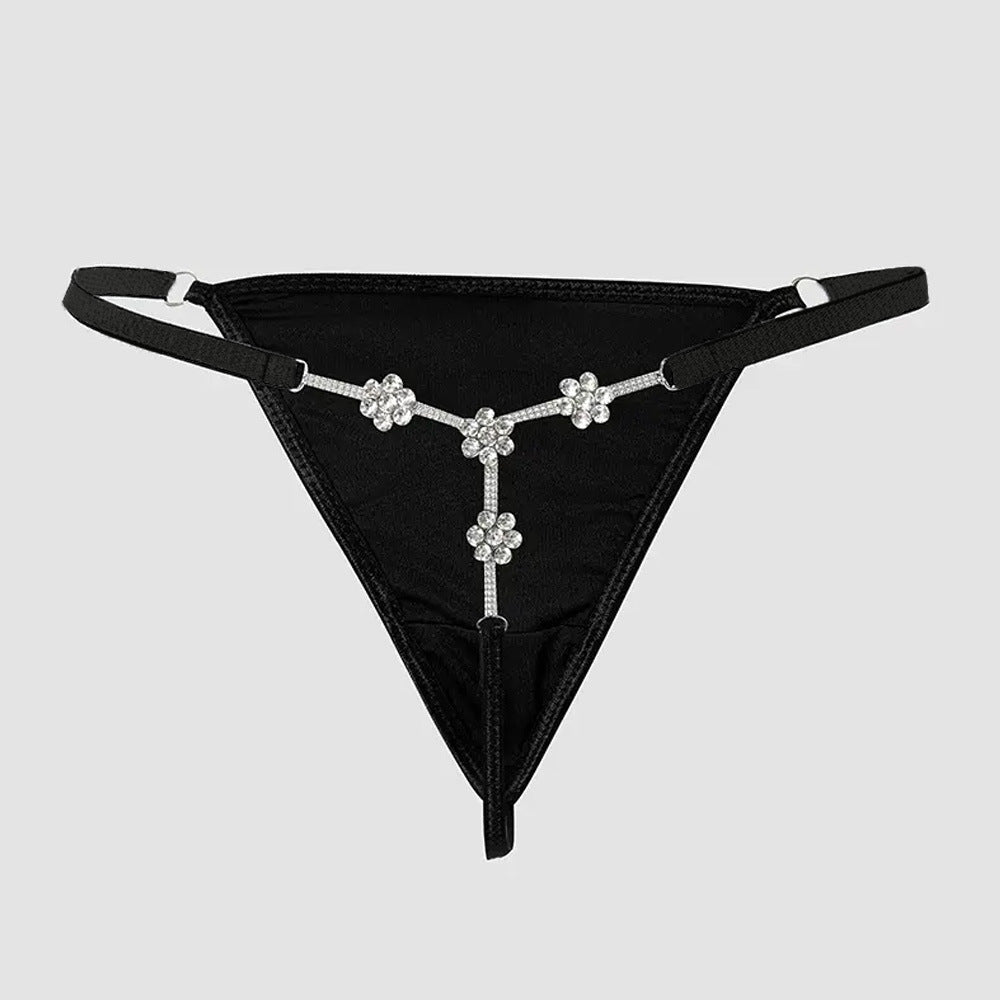 Diamond Embellished Sexy Rhinestone Thong | Gold or Silver