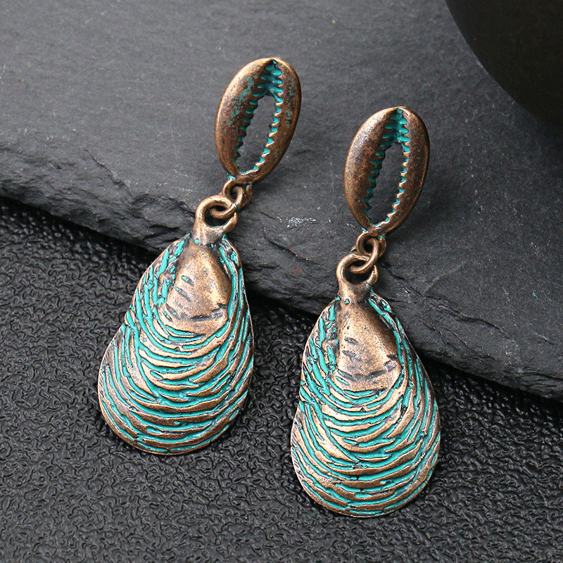 Seaside Inspired Earrings with Antique Bronze Finish