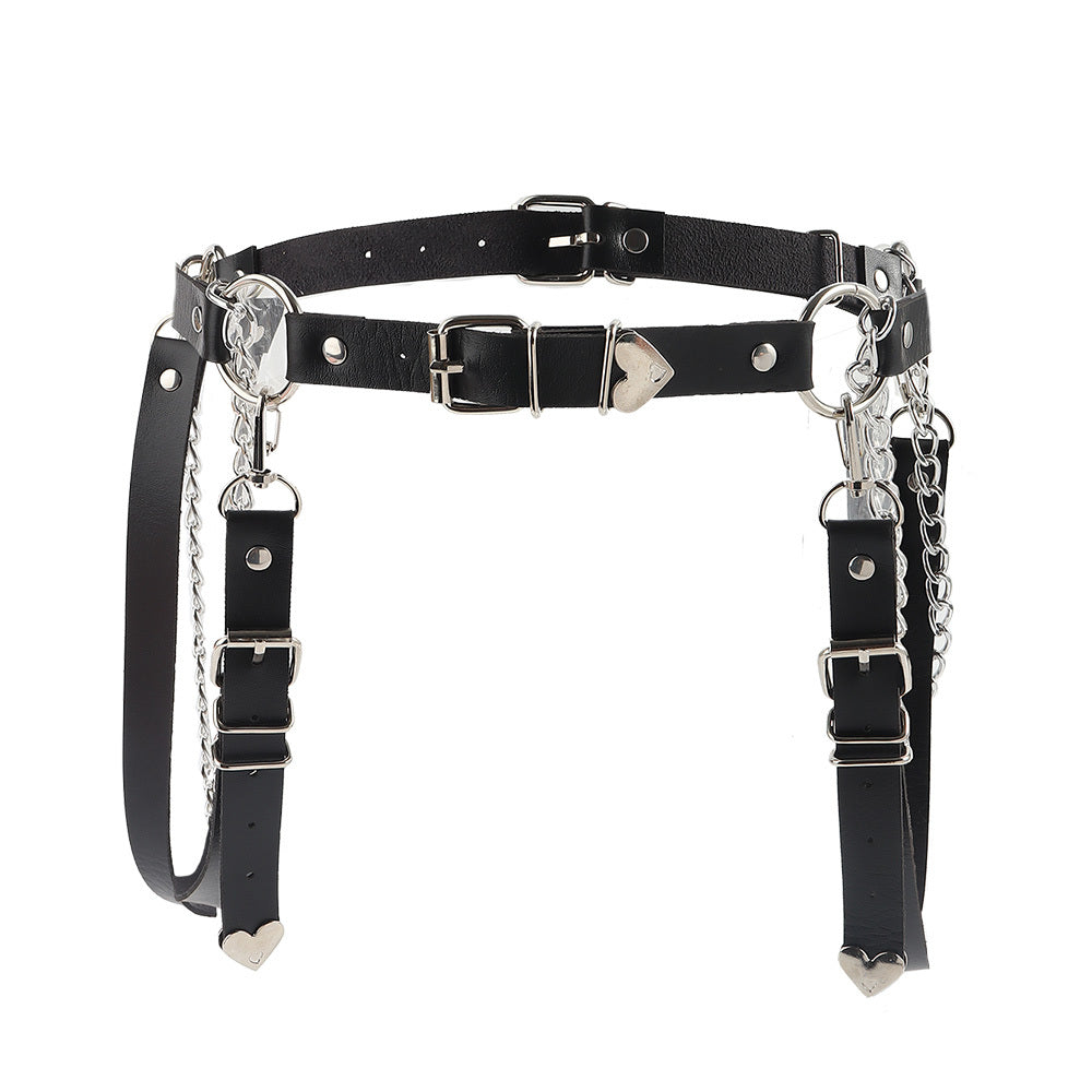 Gothic Punk Leather Dual Purpose Bondage Top or Chain Belt