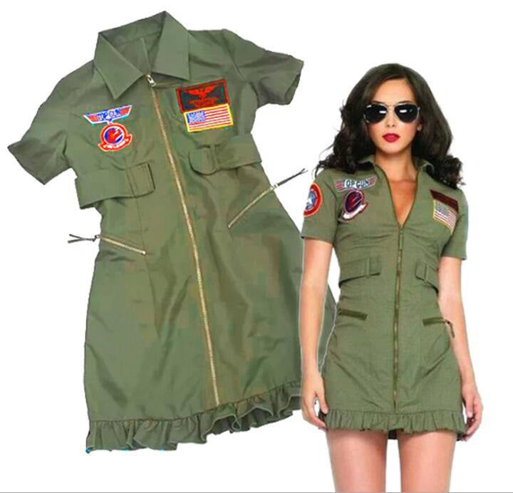 Adult Army Fighter Pilot Role Playing Fancy Dress Costume