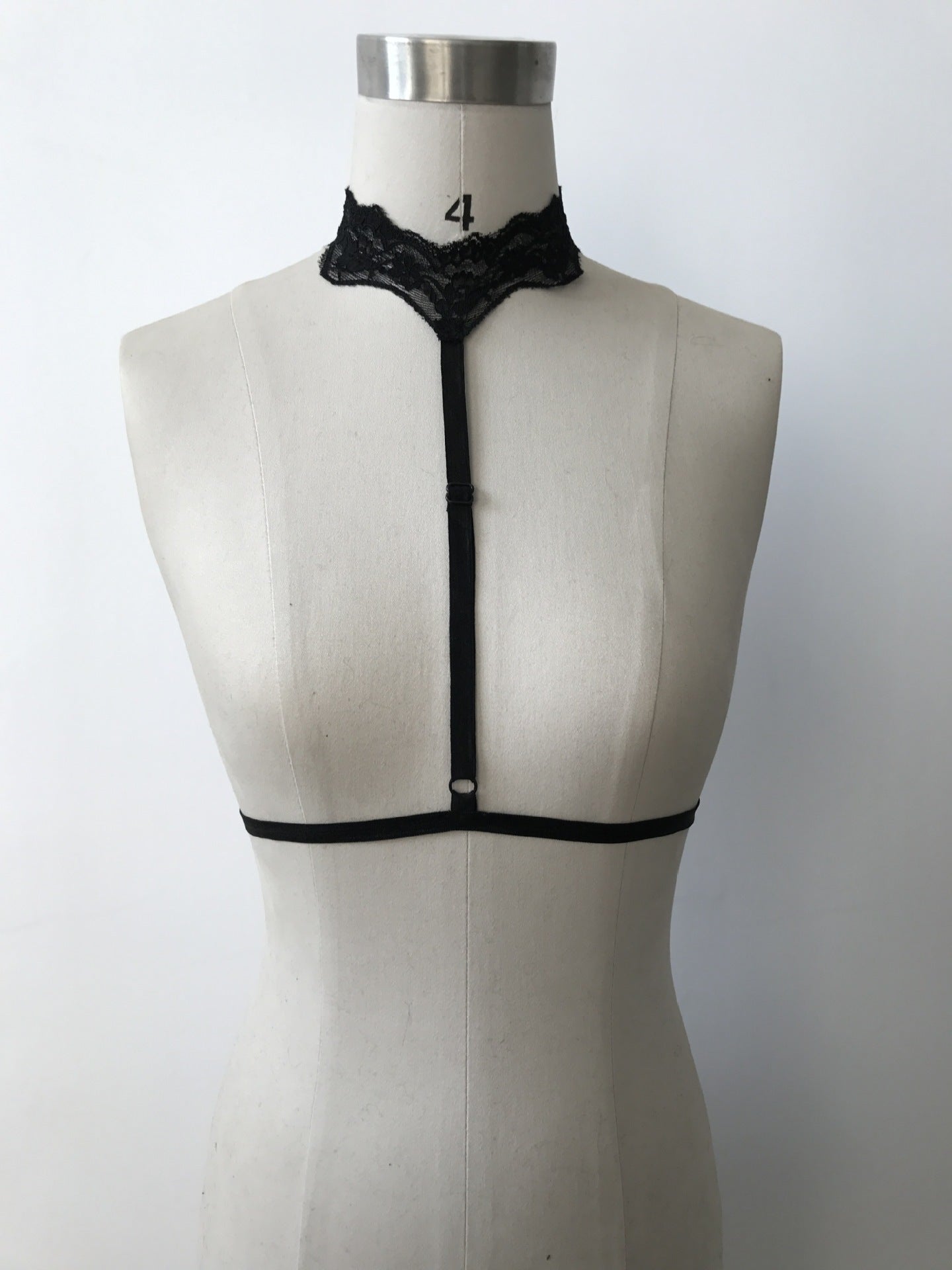 Lace Choker Victorian Inspired Bondage Top | Black or White