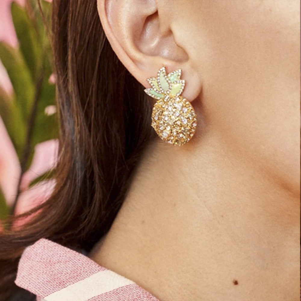 Playful Cubic Zirconia Pineapple Earrings