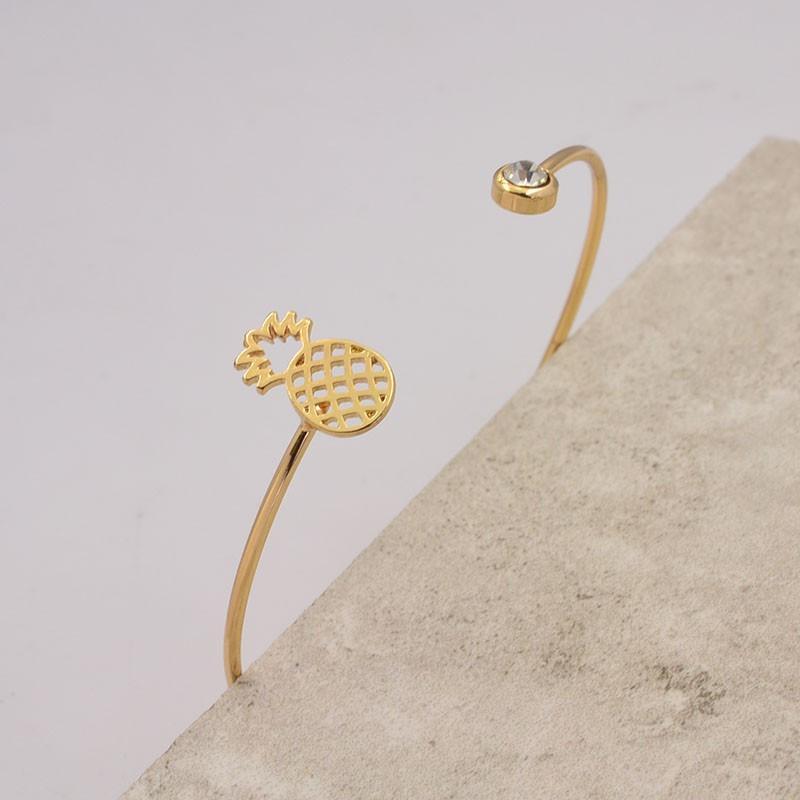 Pineapple Cuff Bangle - Gold or Silver Plated