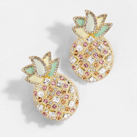 Playful Cubic Zirconia Pineapple Earrings